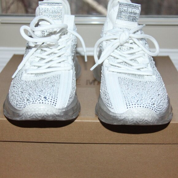 Steve Madden Maxima White with Rhinestones; Size 8.5 - 9 - Picture 11 of 13